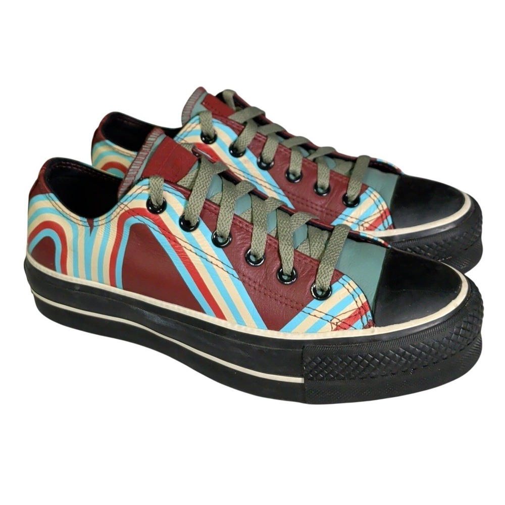 Converse Custom Retro Platform Shoes Womens Size 9 Leather Sneakers Rockstar